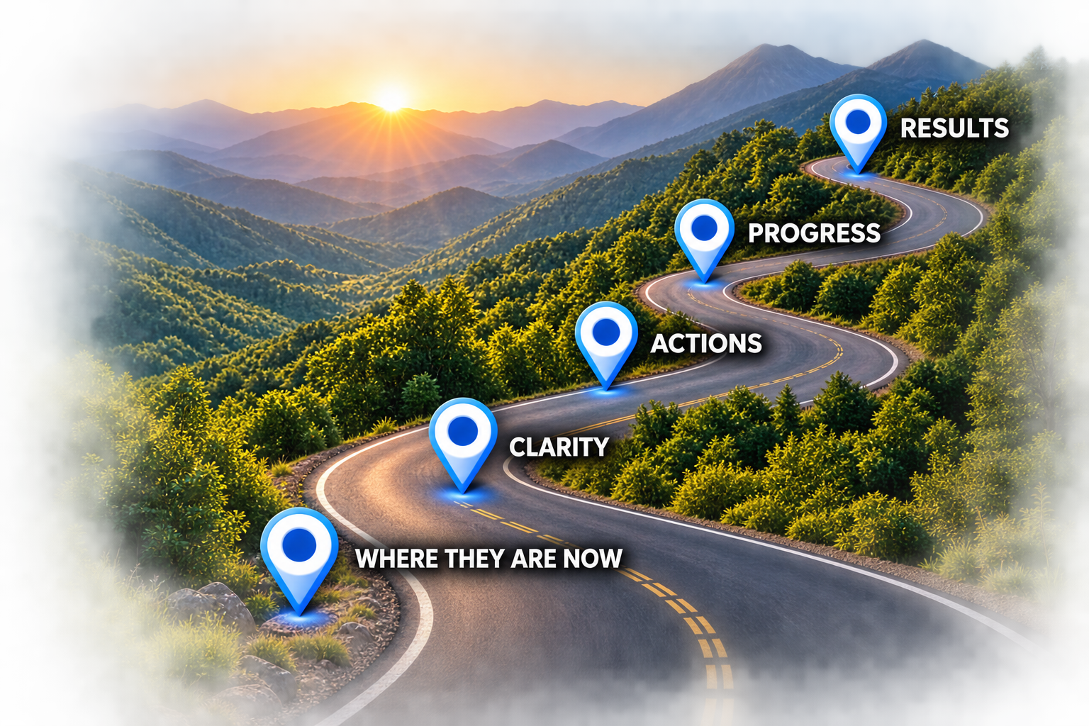Client journey roadmap with milestones