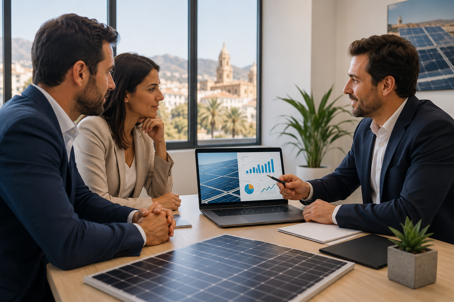 reunión empresa asesor energético