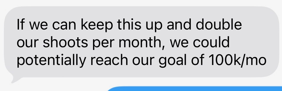 Message from JAGStudios Photography about their ad results