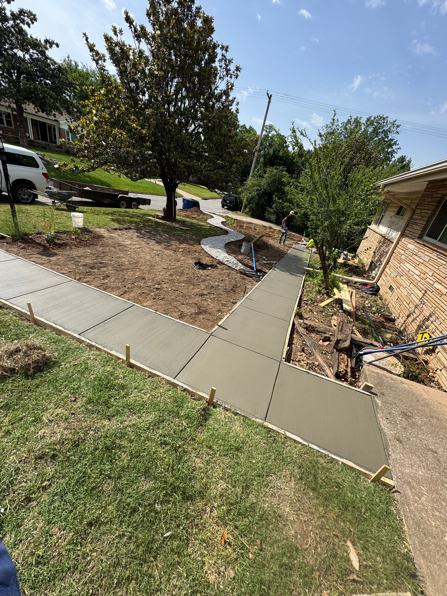 Concrete driveway, patio, and steps project