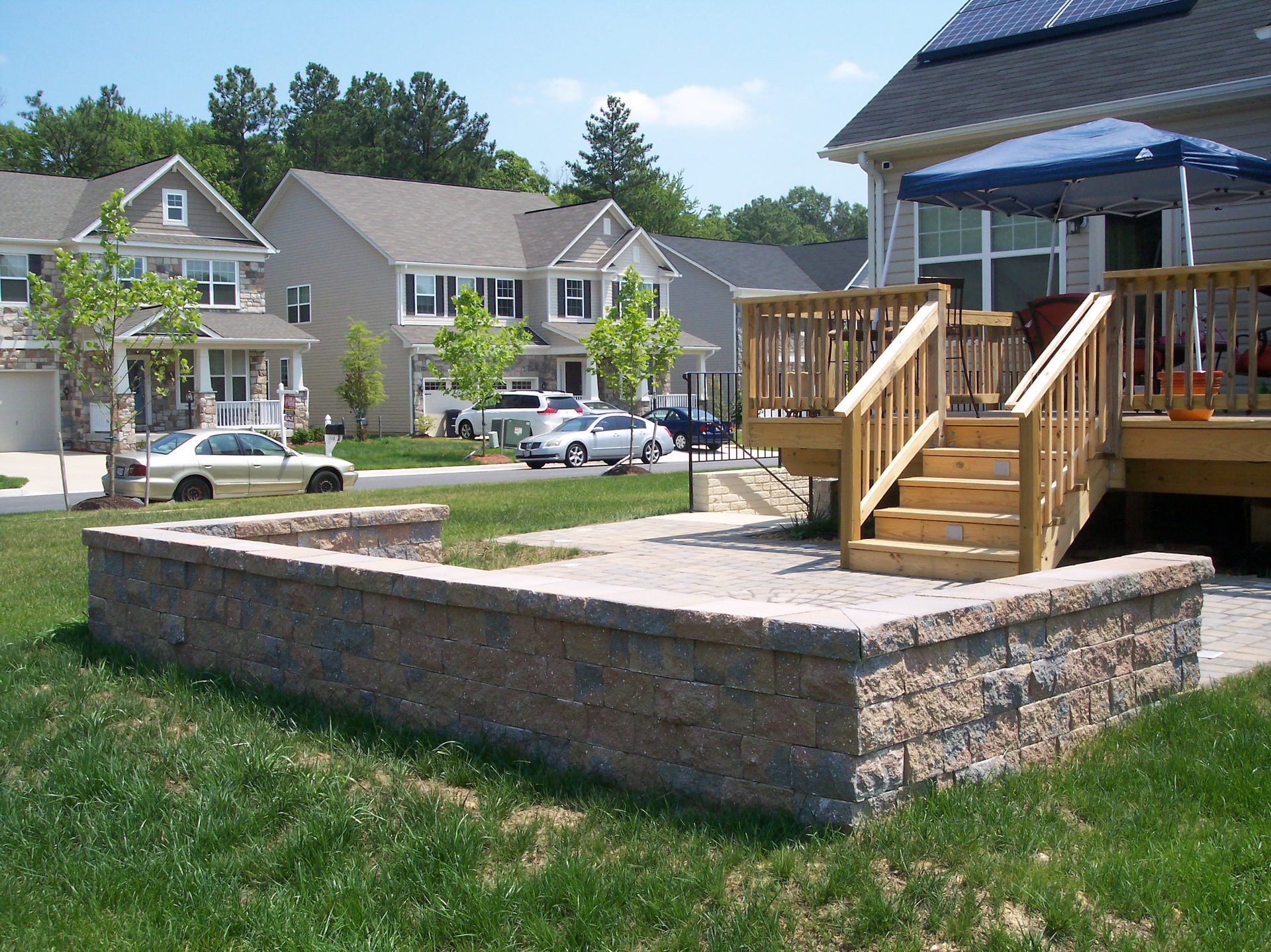 Maryland Decks and Hardscape retaining wall project