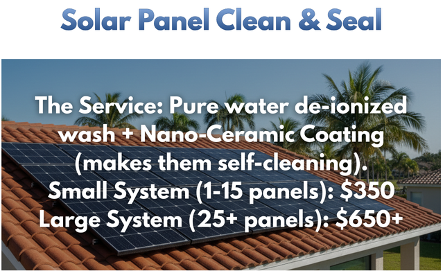 Solar panel cleaning and sealing Brevard County