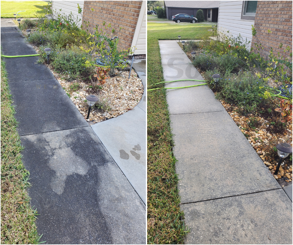 Sidewalk cleaning result Brevard County