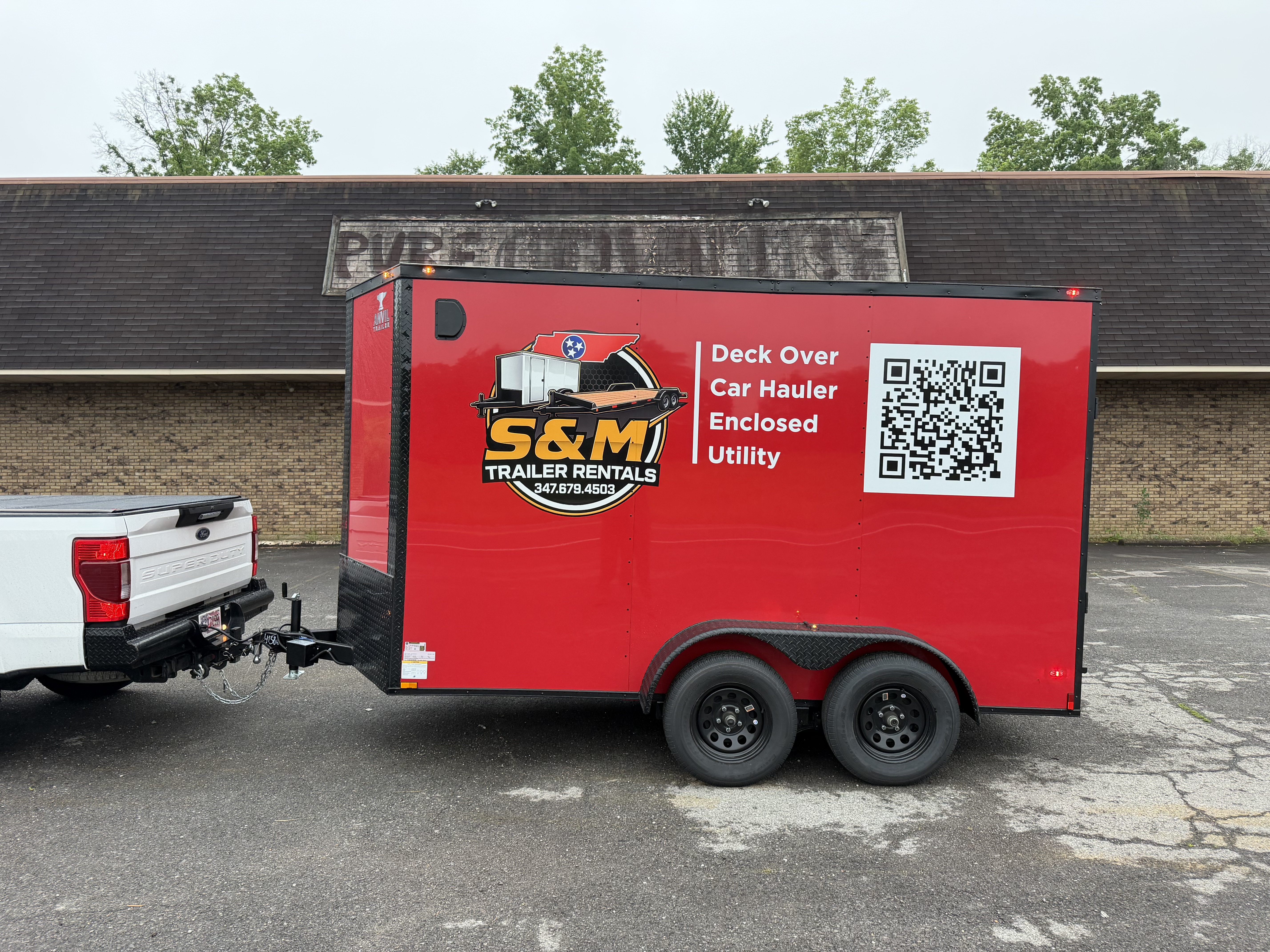 Enclosed cargo trailer rental at S&M Equipment & Trailer Rentals in Clarksville, TN