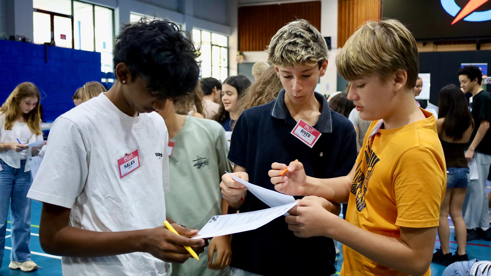 Teens taking part in a small group activity at Empower U Bali