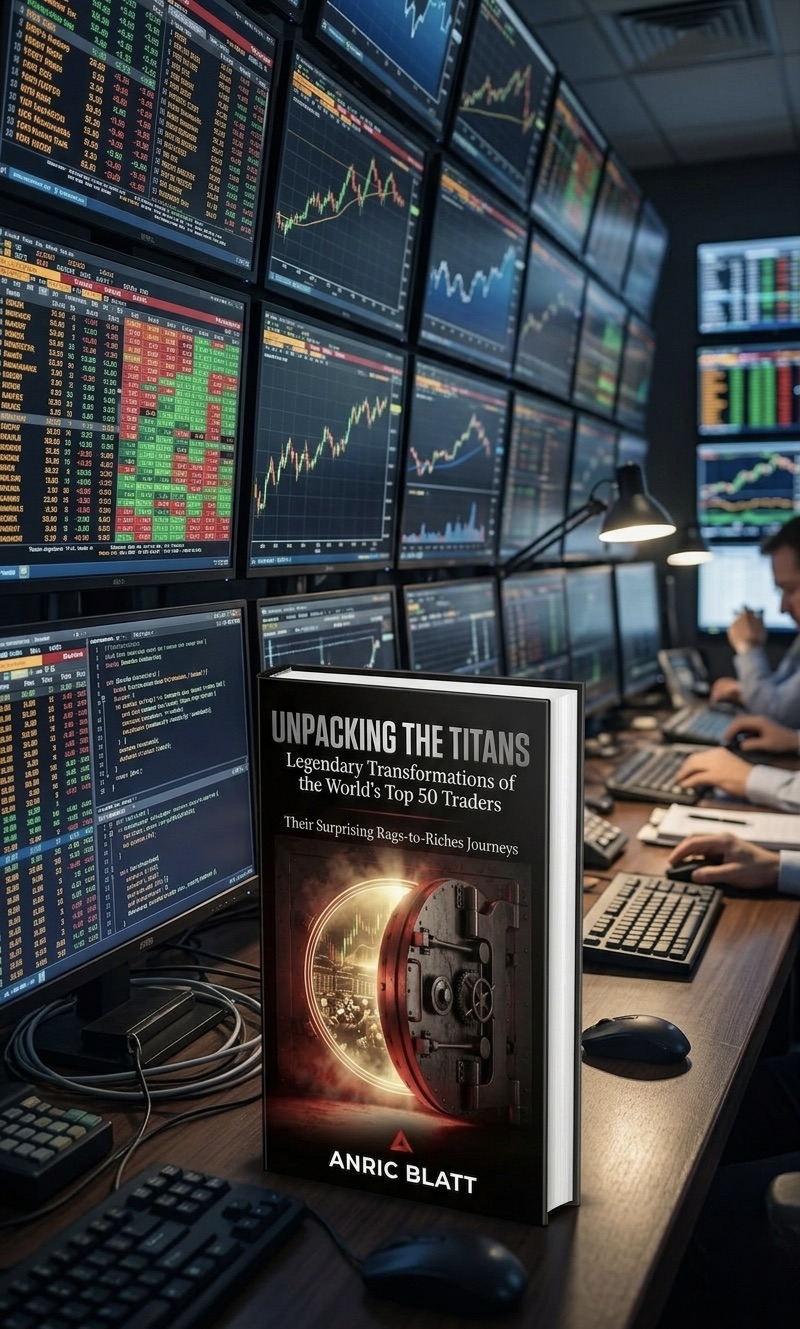 Unpacking the Titans book displayed in a professional trading room