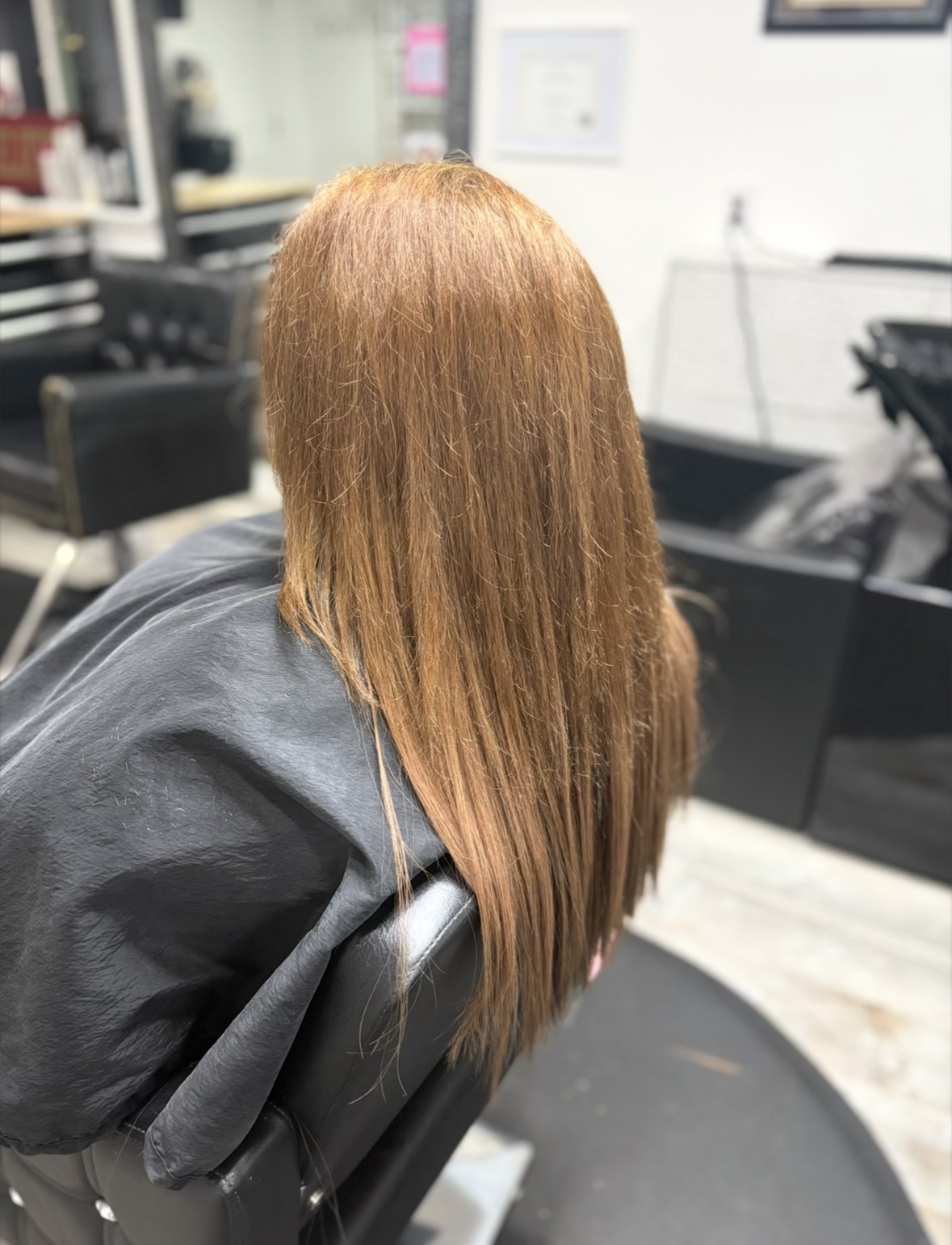 Copper hair extension transformation
