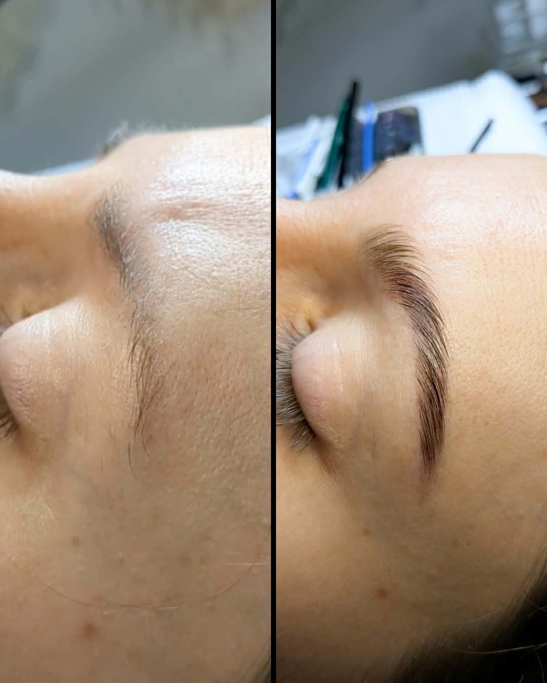 Brow lamination before and after at Beauty Empowered