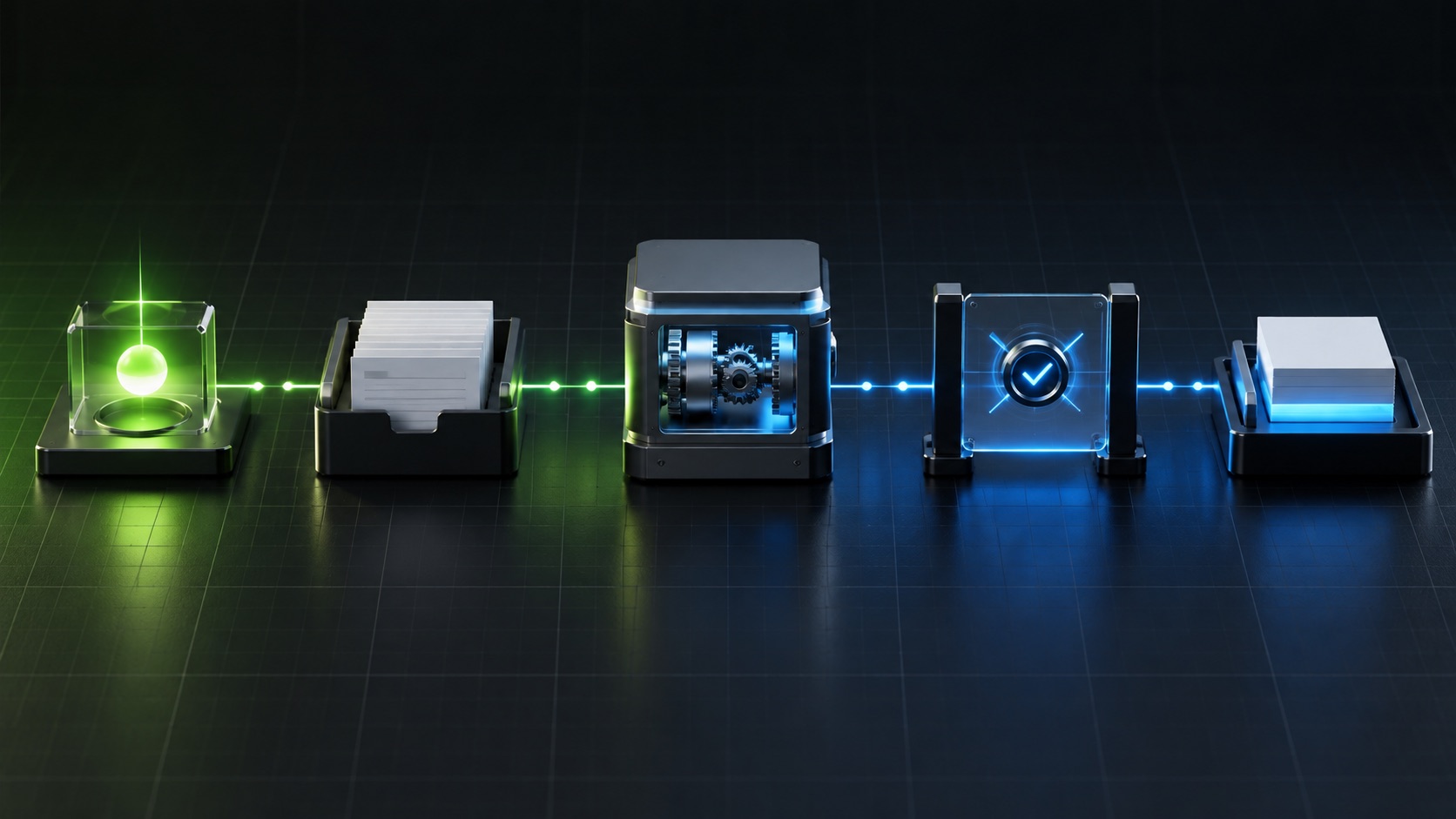 Modular automation pipeline with connected stages