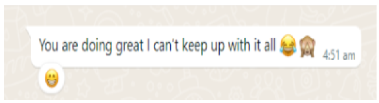 Original feedback from Kaye's previous work