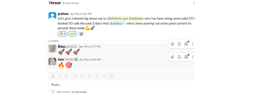 Original feedback from Victoria's previous work