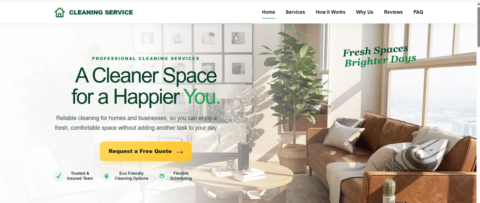 Cleaning Service demonstration website