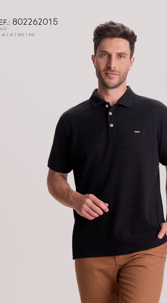 Polo Listrada Preta