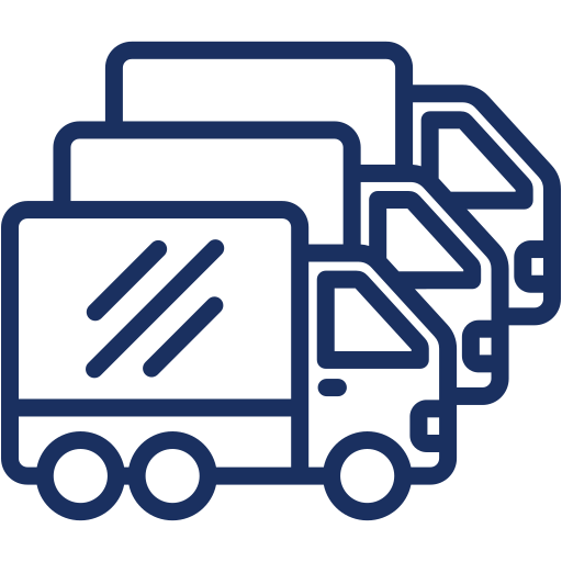 A blue Always Bin Clean truck parked on a residential street with an operator and a trash bin on a lift.