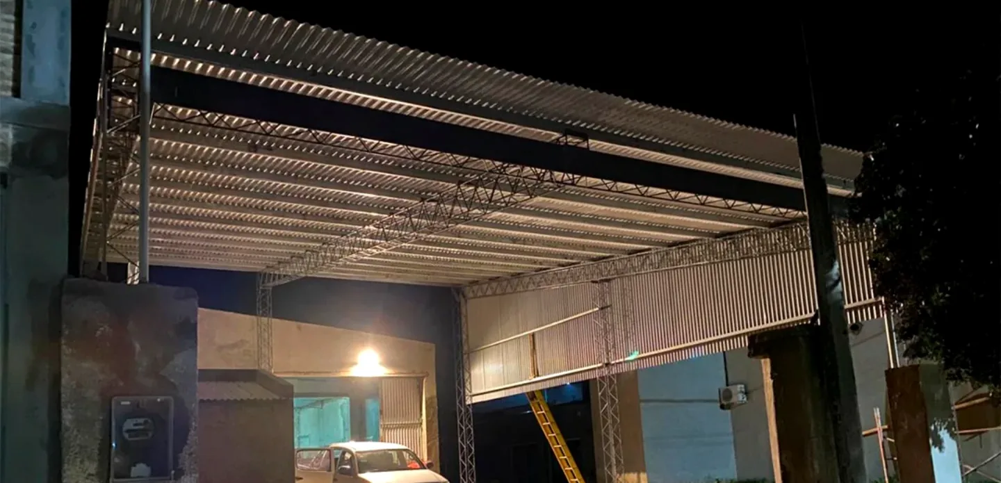 Galpón de 9 por 13 metros armado en Tornquist, Buenos Aires