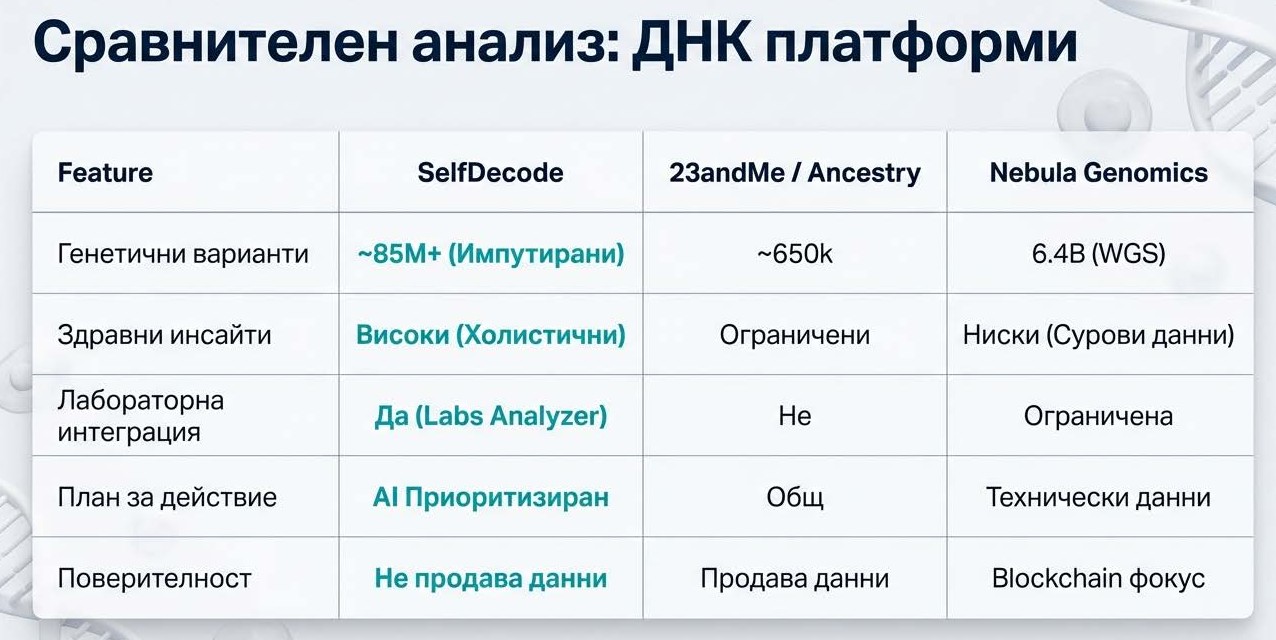 таблица сравнителен анализ