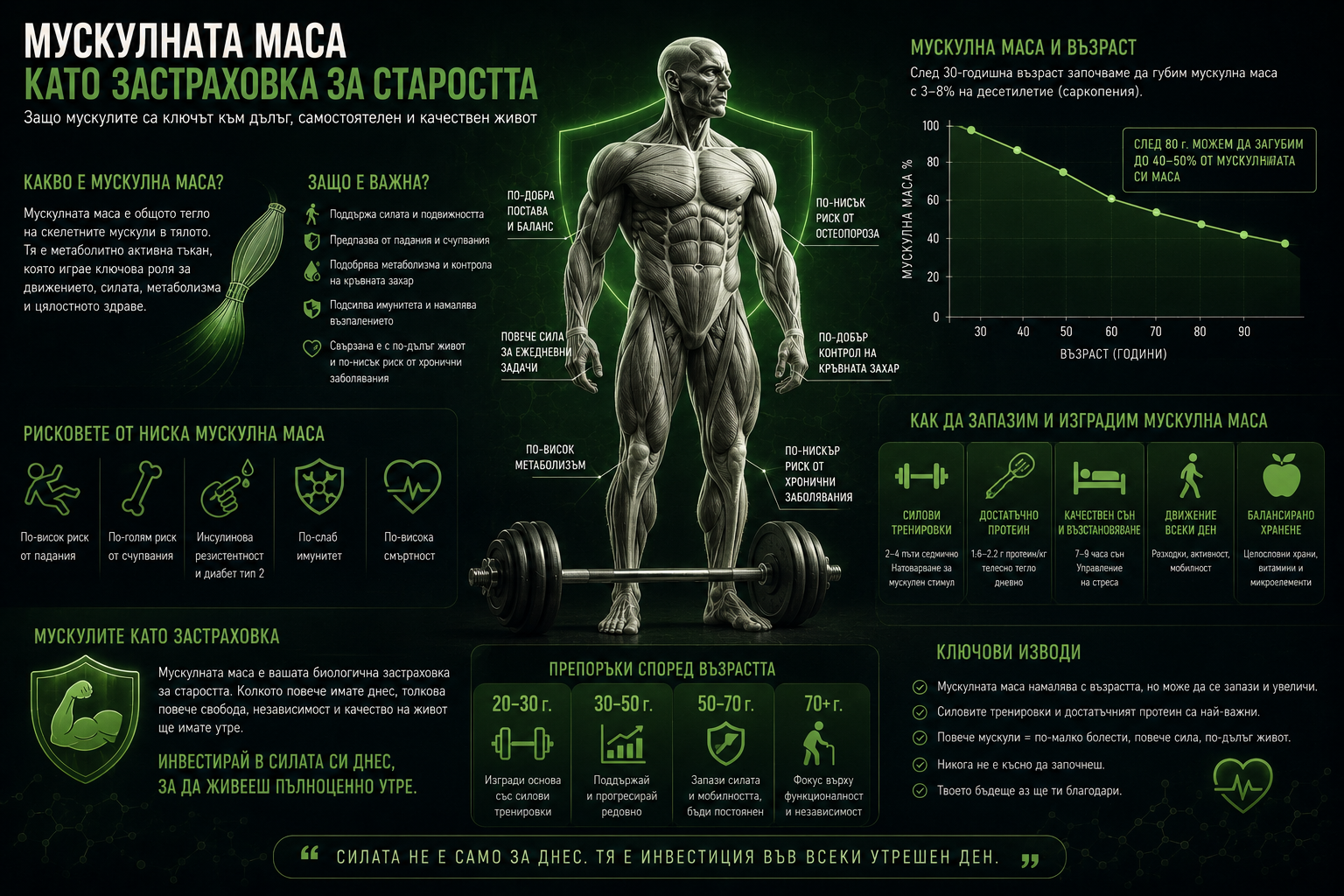 инфографика за мускулната маса