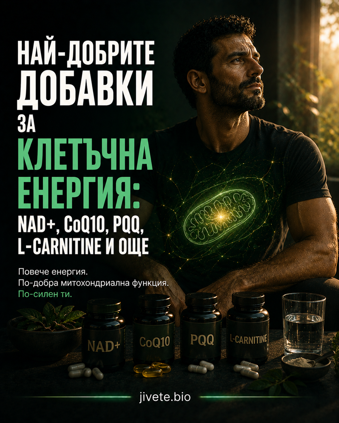 Най-добрите добавки за клетъчна енергия: NAD+, CoQ10, PQQ, L-carnitine и още