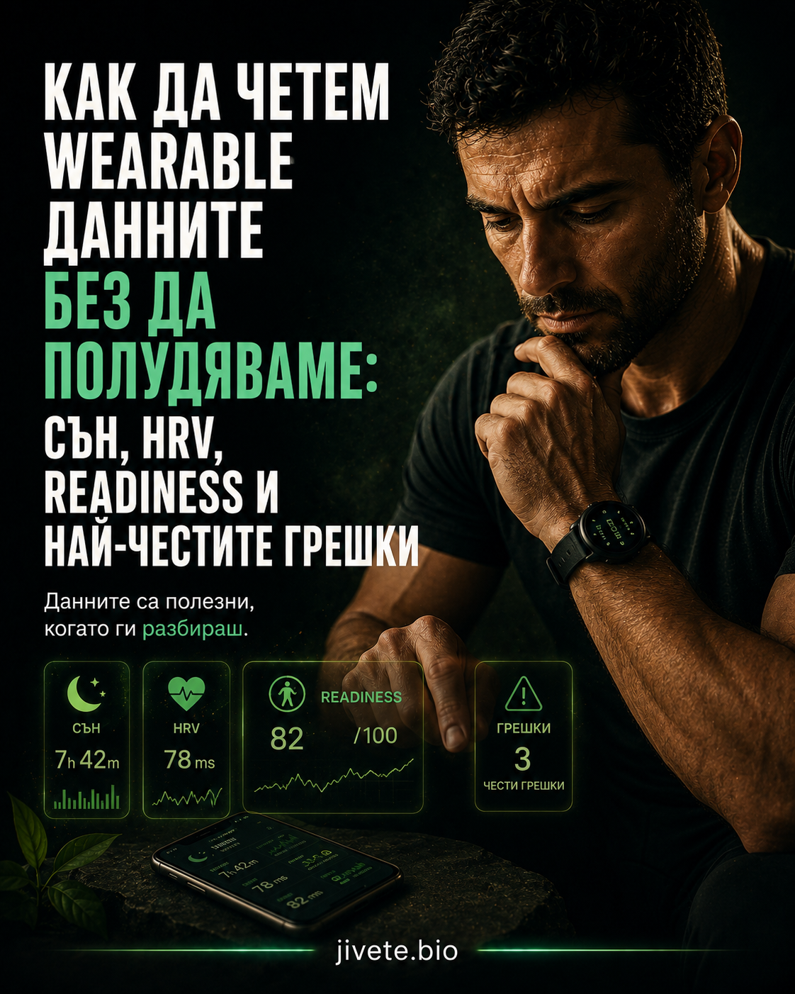 Как да четем данните от wearables, без да полудяваме: сън, HRV, readiness и най-честите грешки