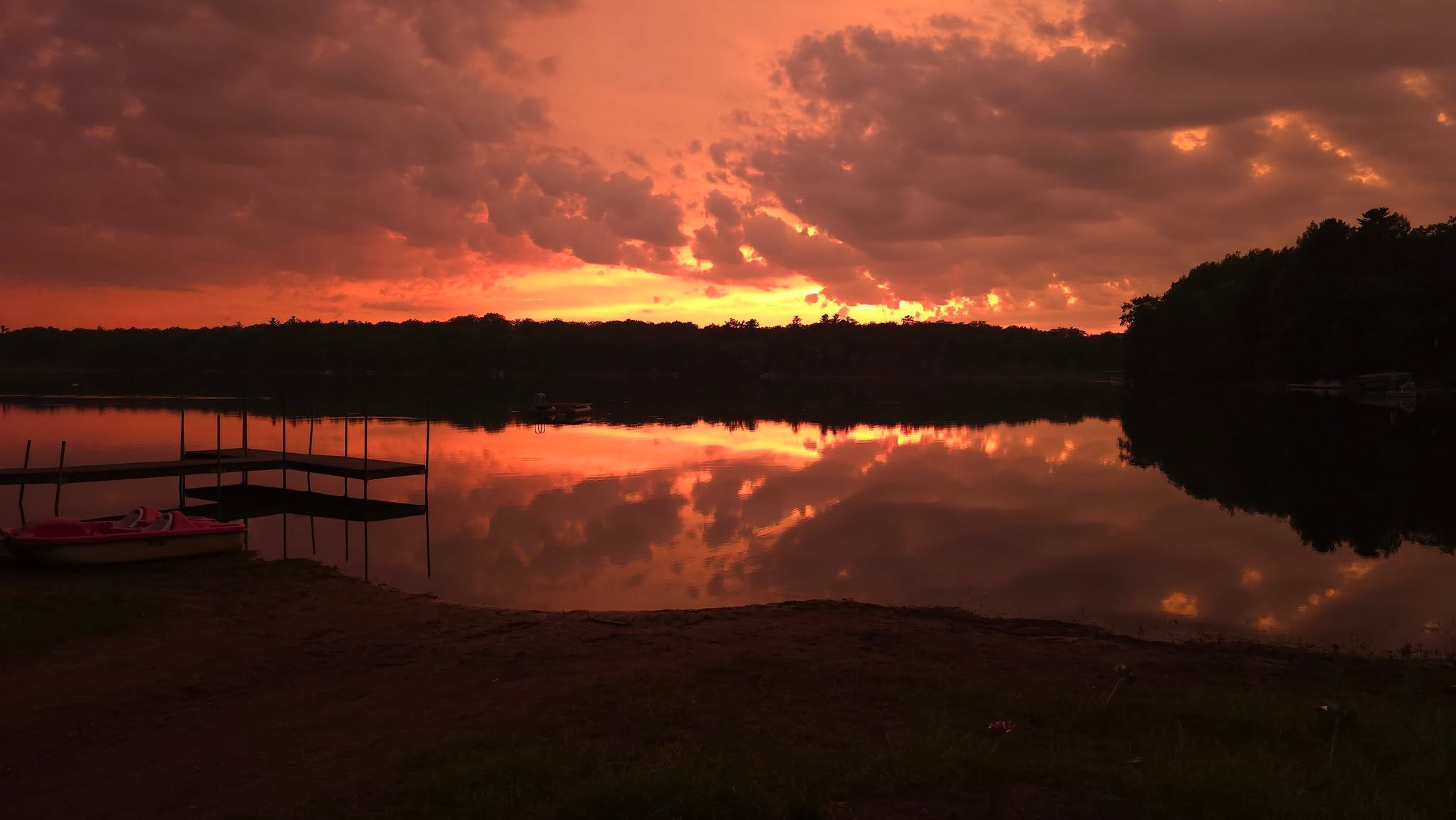 View of the lake from the deck
