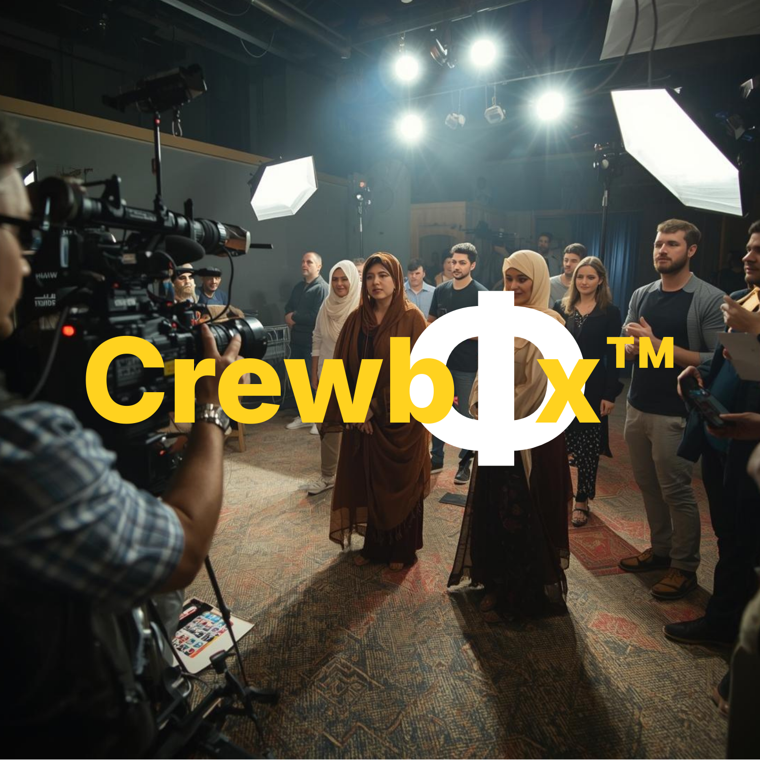Film set with CrewbΦx branding