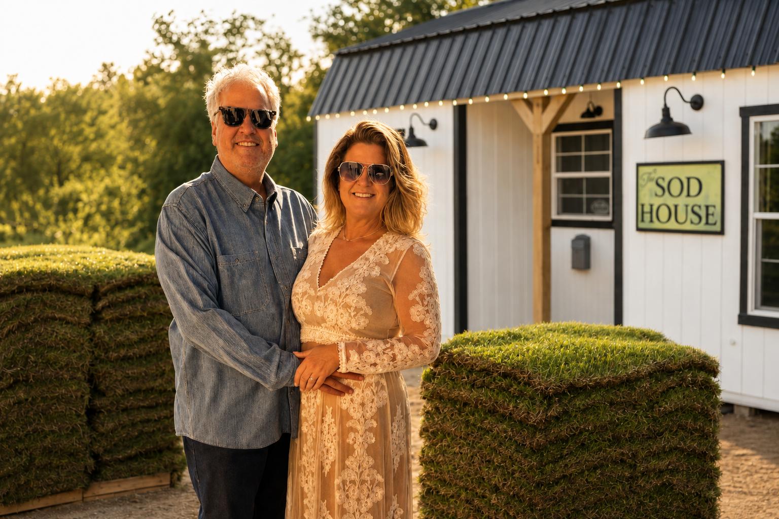 Matt and Kim Verner outside The Sod House shop in Princeton, Texas