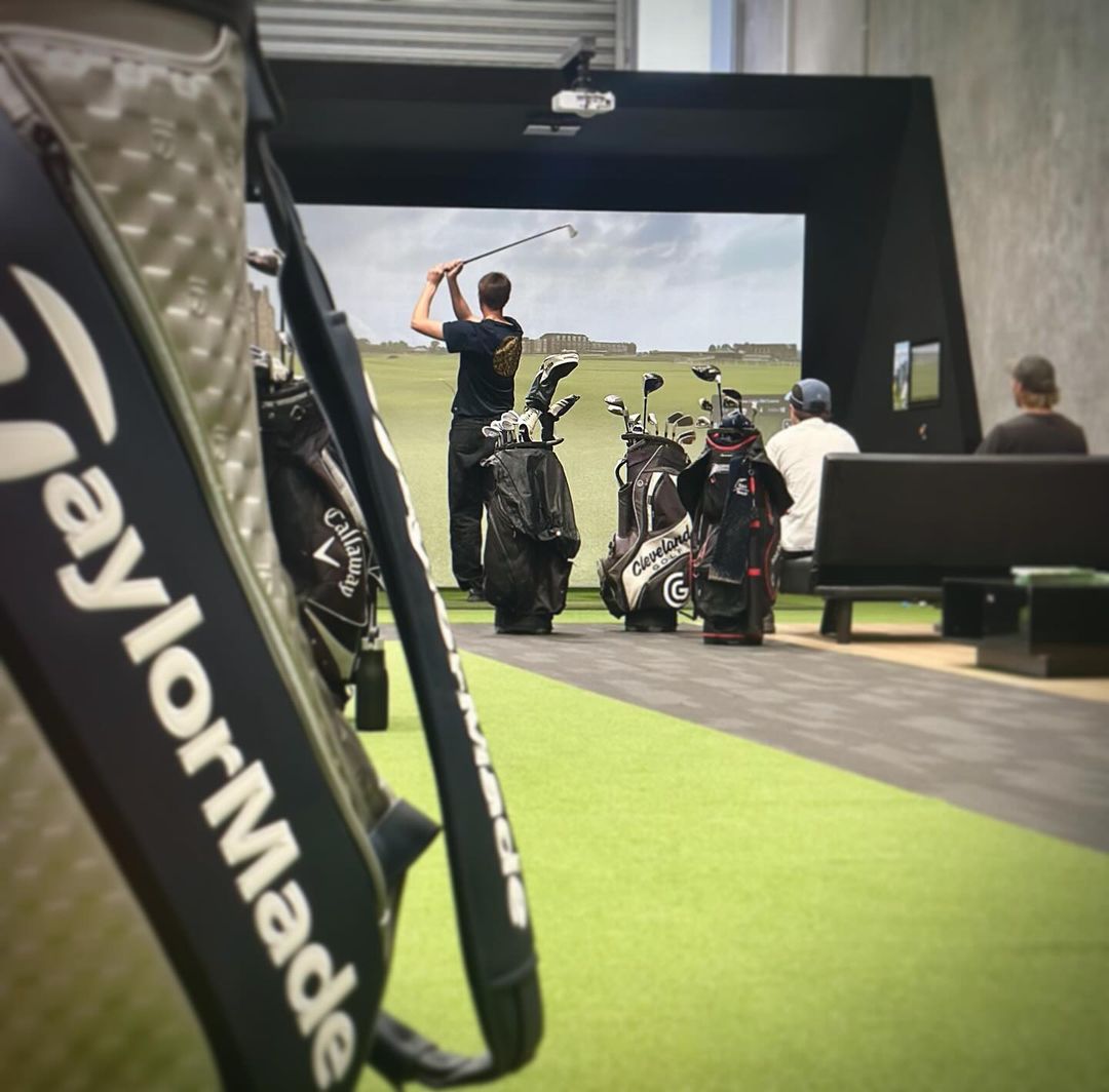 TrackMan iO simulator bays inside The Golf Lab Ocean Grove