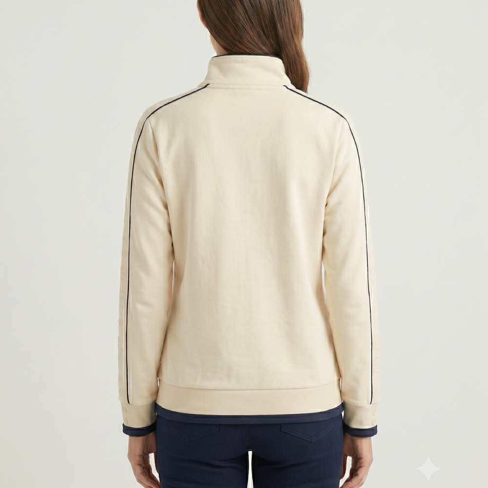The Sport Luxe Sweater — back view, Grove & Gable