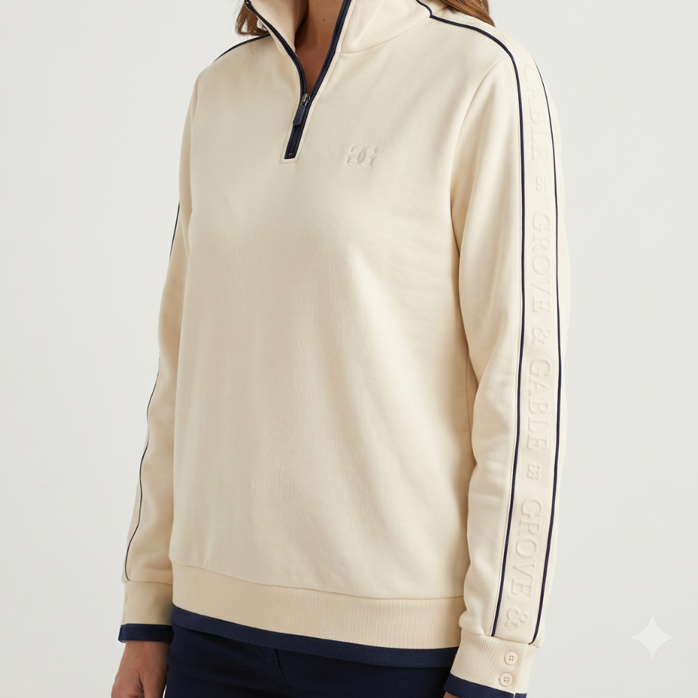 The Sport Luxe Sweater — detail view, Grove & Gable