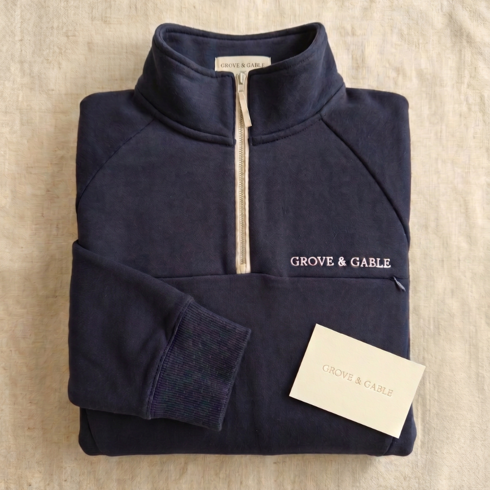 The Colour Block Sweat — folded flat-lay, Grove & Gable