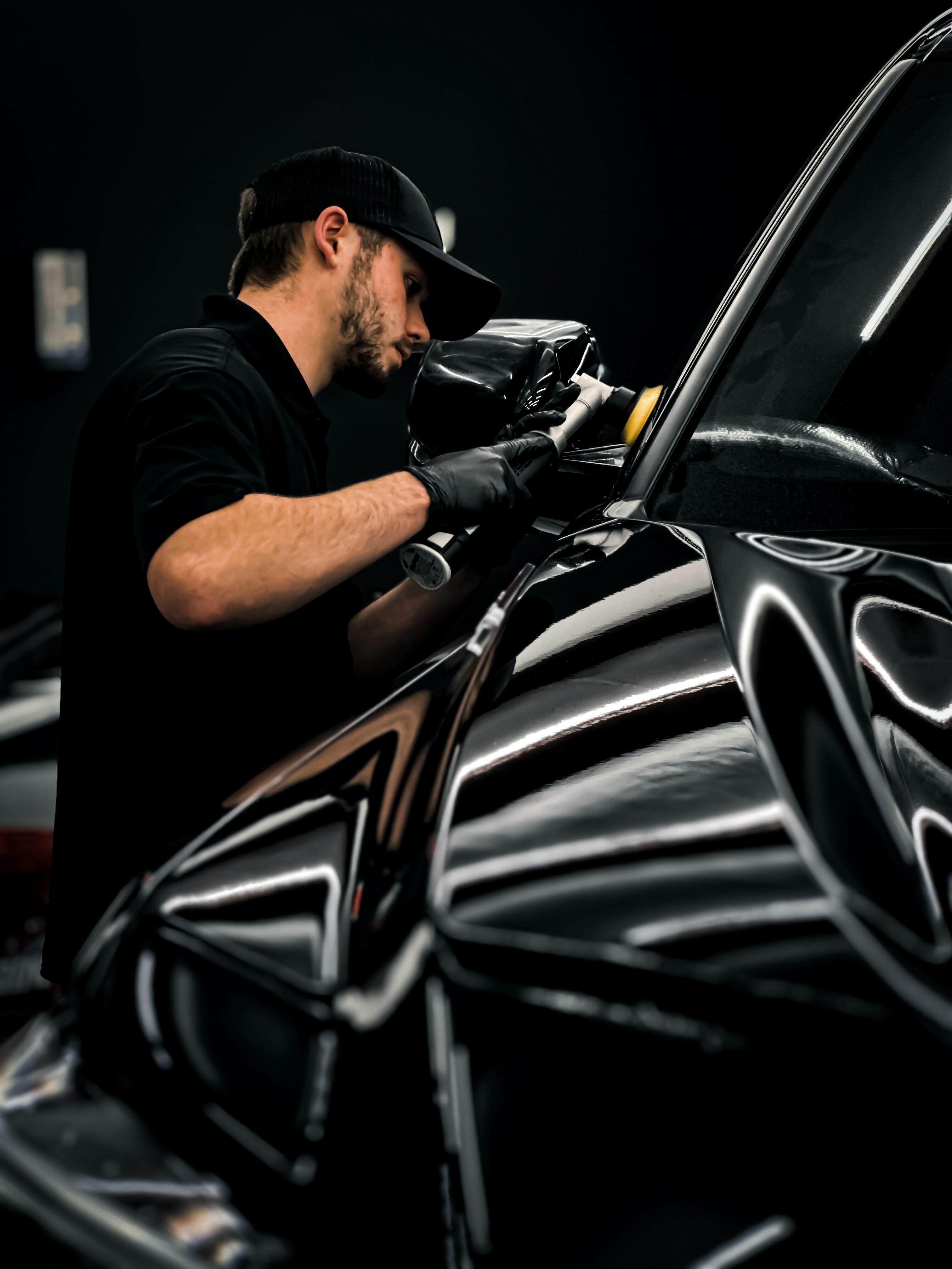 Mobile detailer serving a client