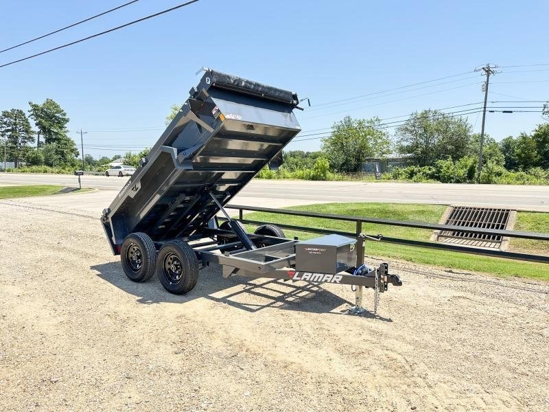 Dump trailer rental with scissor lift hoist at AIM Rentals in Amarillo, TX