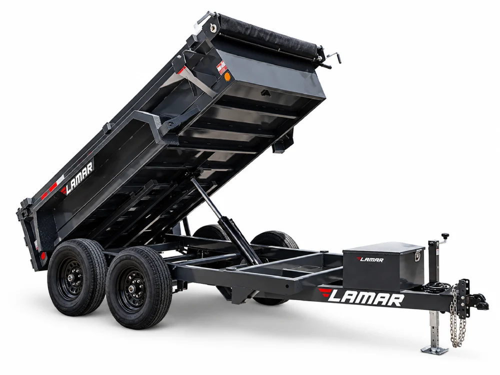 Dump trailer rental with scissor lift hoist in Amarillo, TX