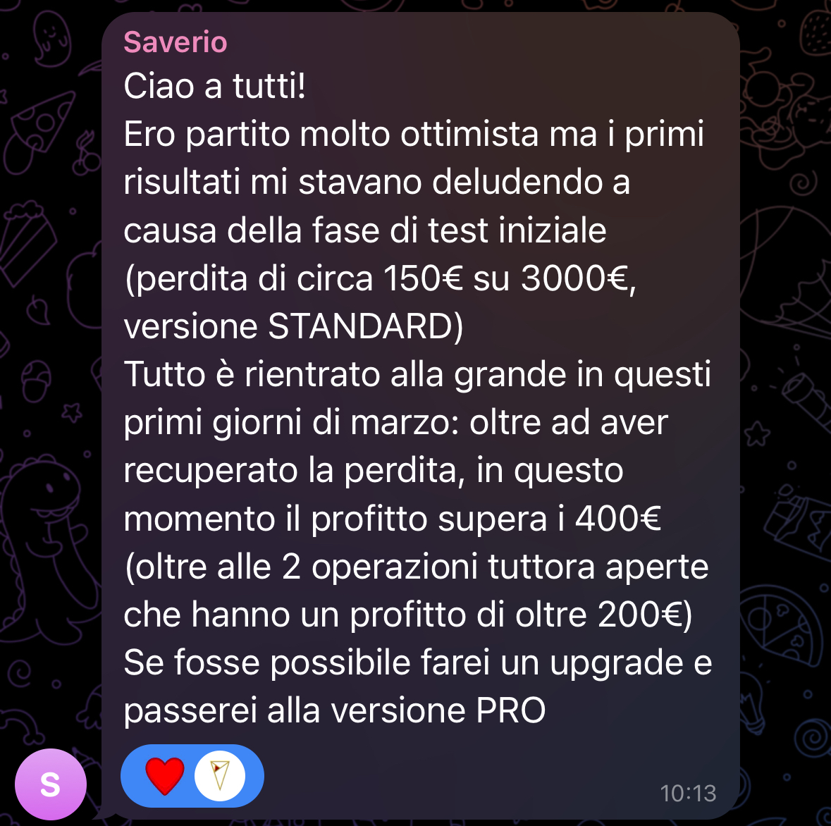 Screenshot profitto GoFrank — utente primo lancio 5