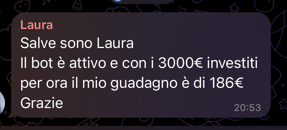 Screenshot profitto GoFrank — utente primo lancio 13