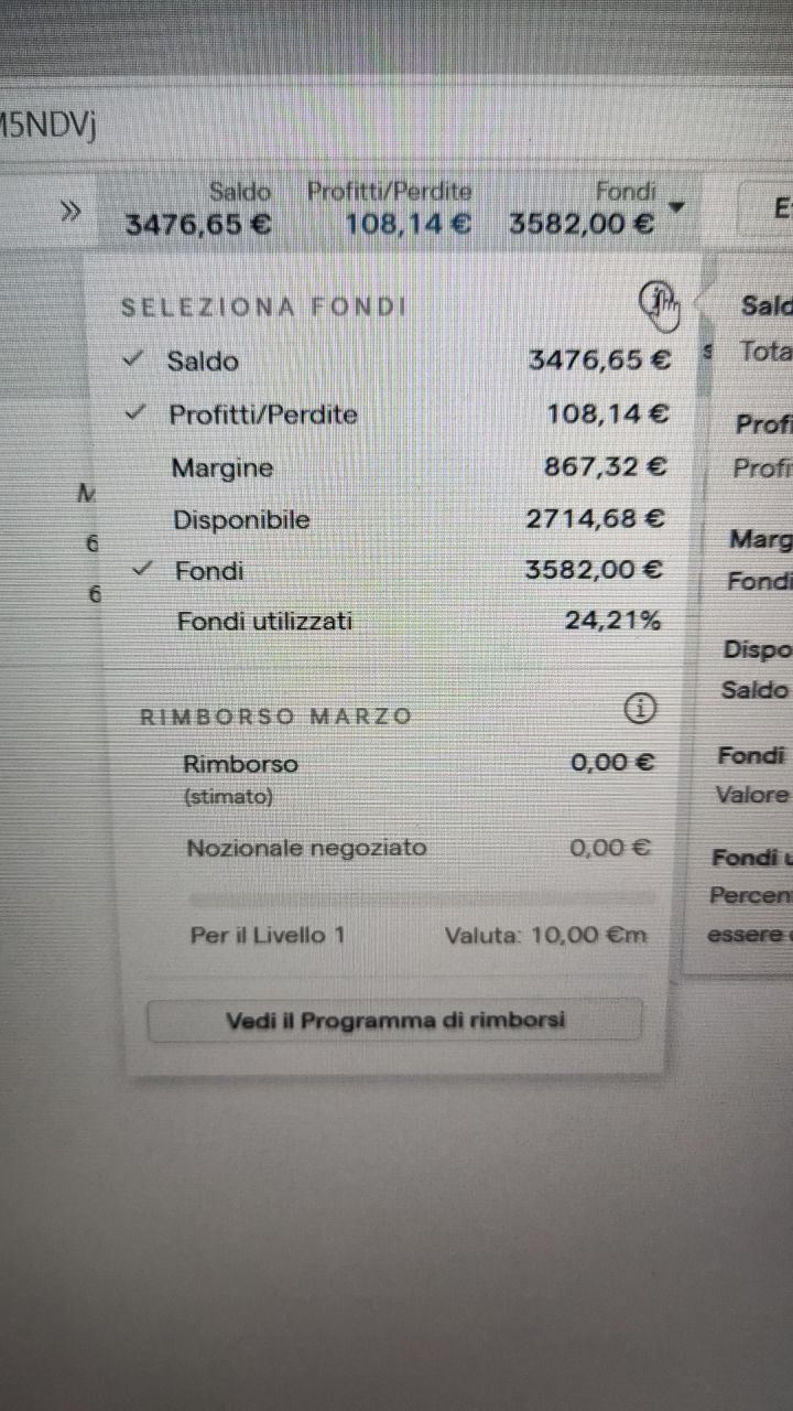 Screenshot profitto GoFrank — utente primo lancio 18