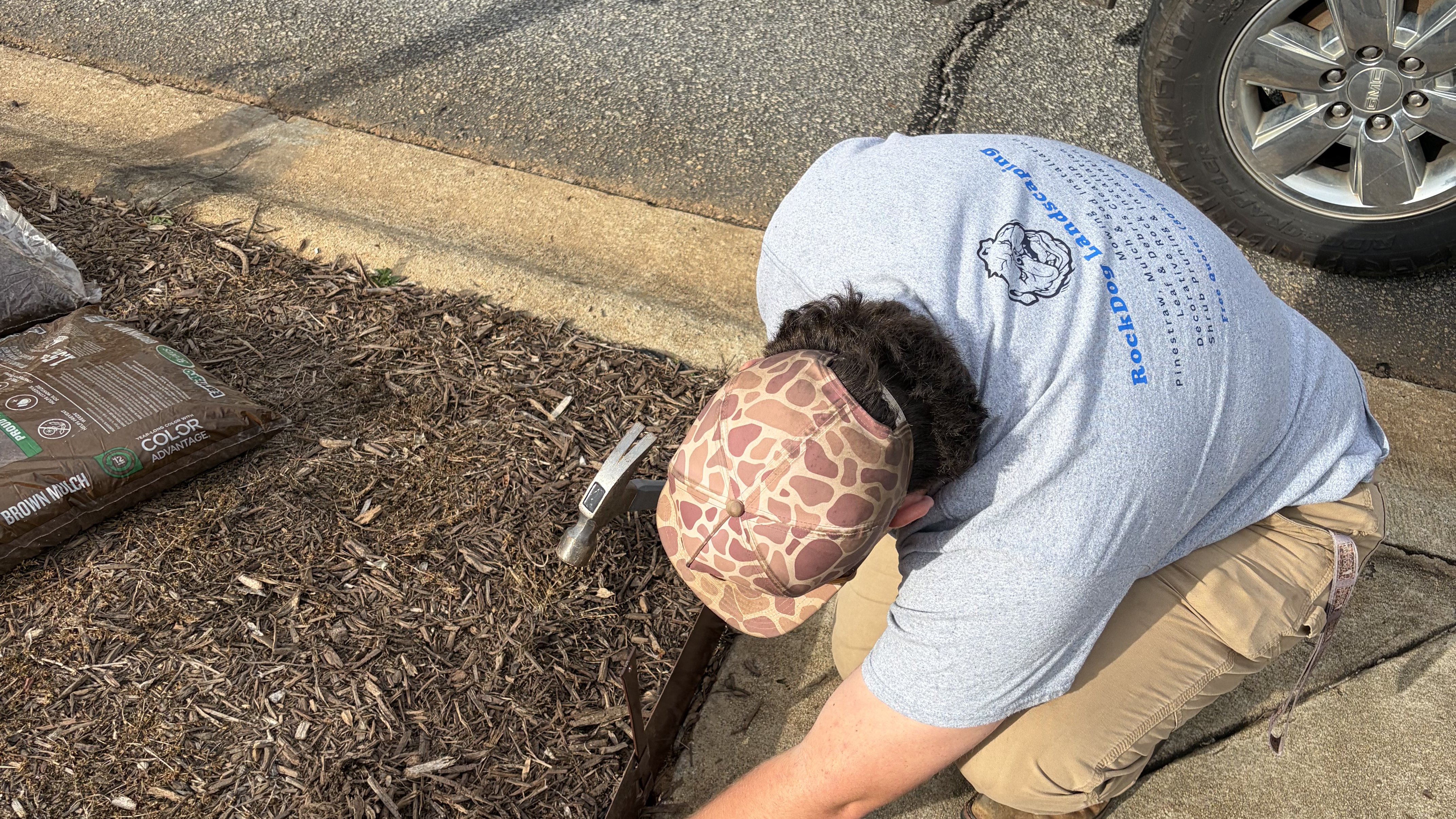 Rockdog Landscaping team working on a project in Chapin SC