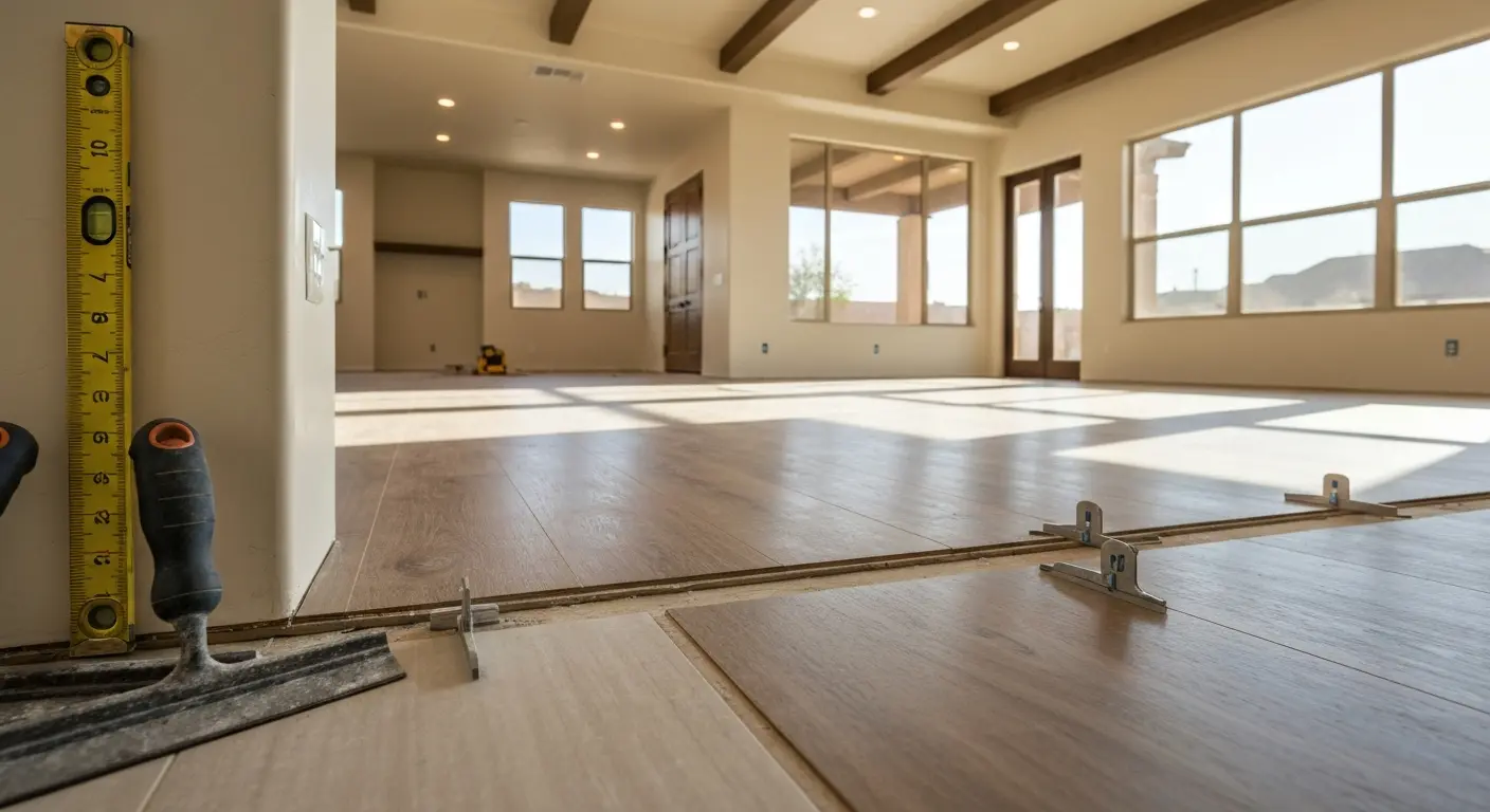 Residential flooring installation in newer home