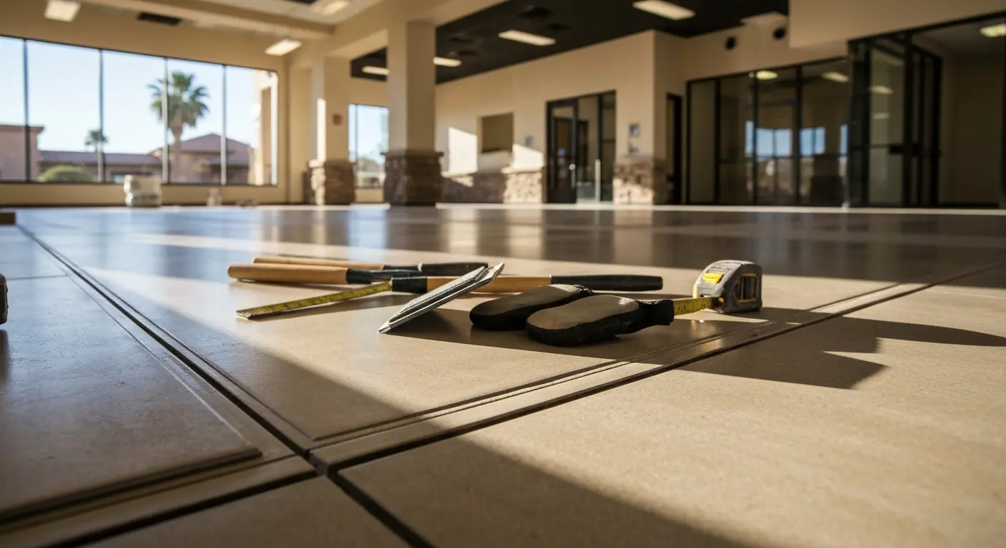 Commercial flooring installation for retail or office space