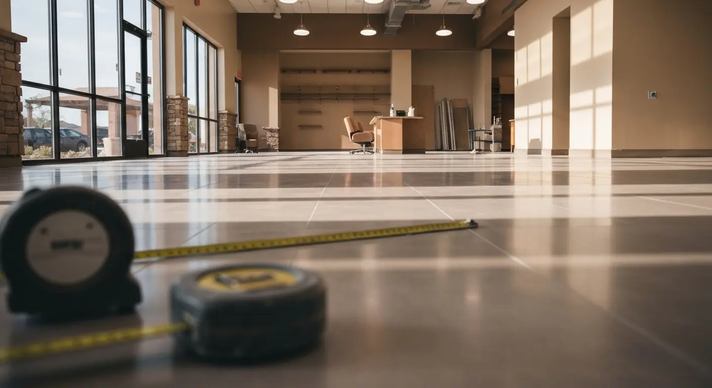 Commercial flooring installation project