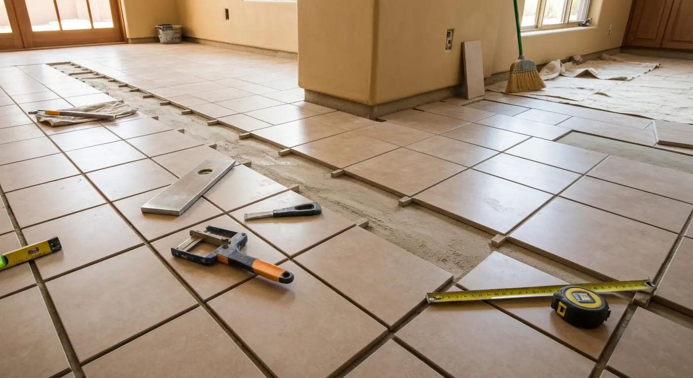 Tile flooring installation