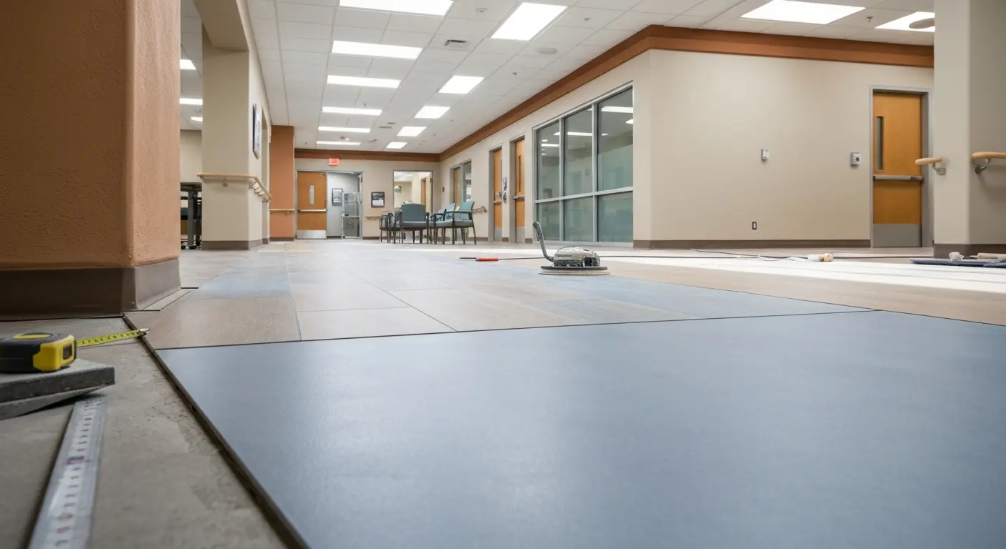 Commercial flooring in medical facility