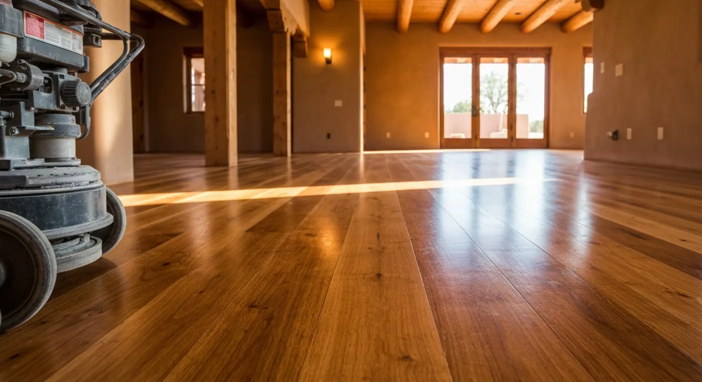 Floor refinishing in Desert Ridge home