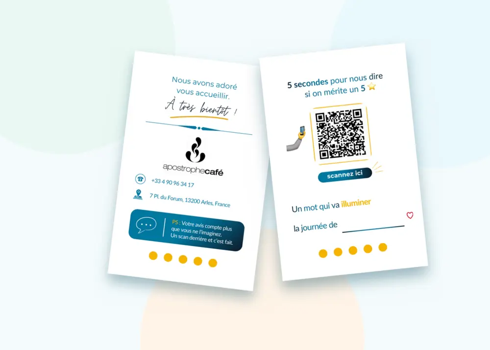 Recto et verso de la carte UltimeBoost personnalisée