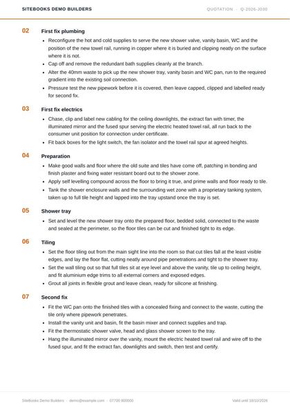 Page 3 of the example quotation