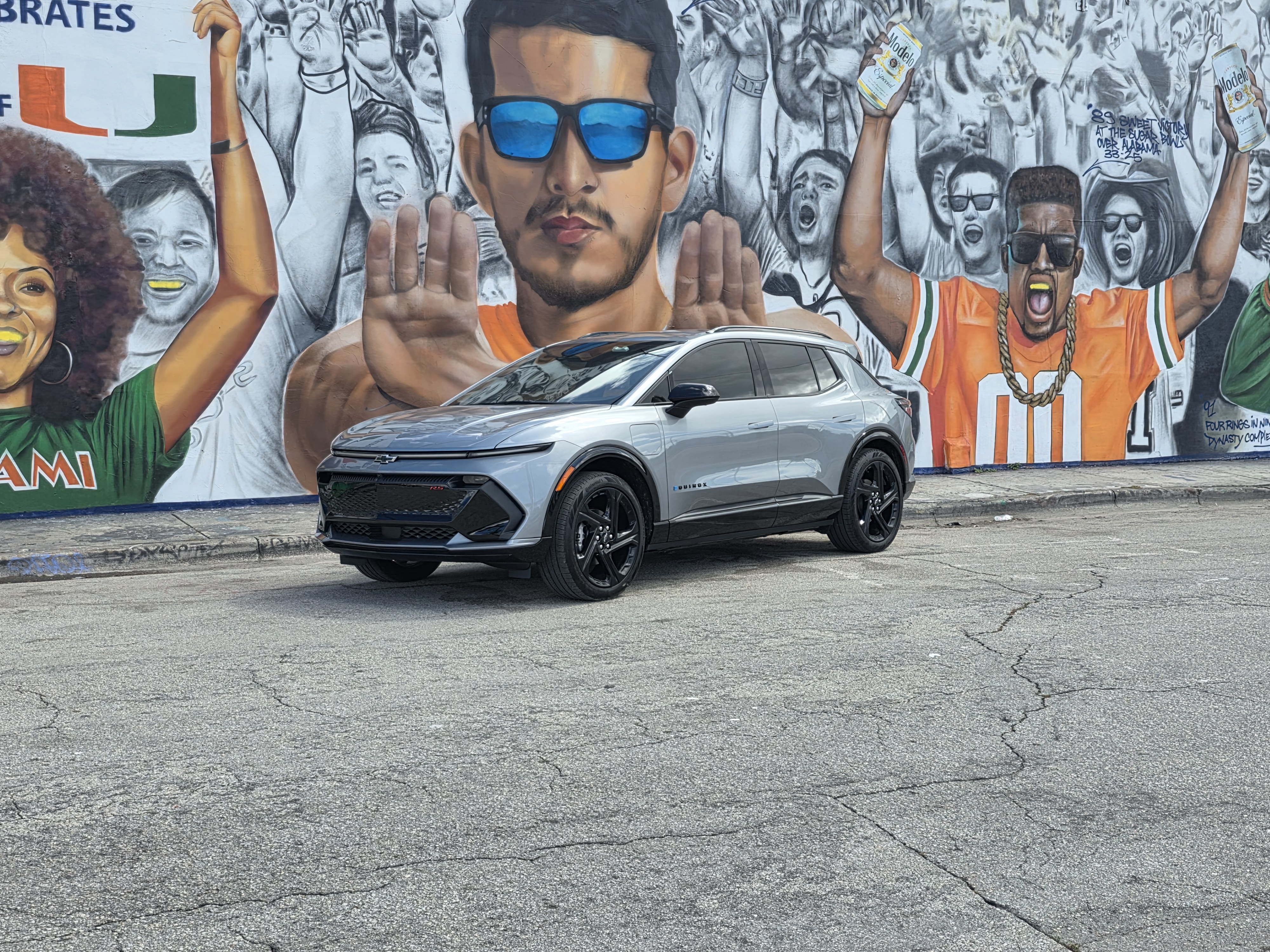 Gray 2025 Chevrolet Equinox EV RS replacement rental delivered in South Florida