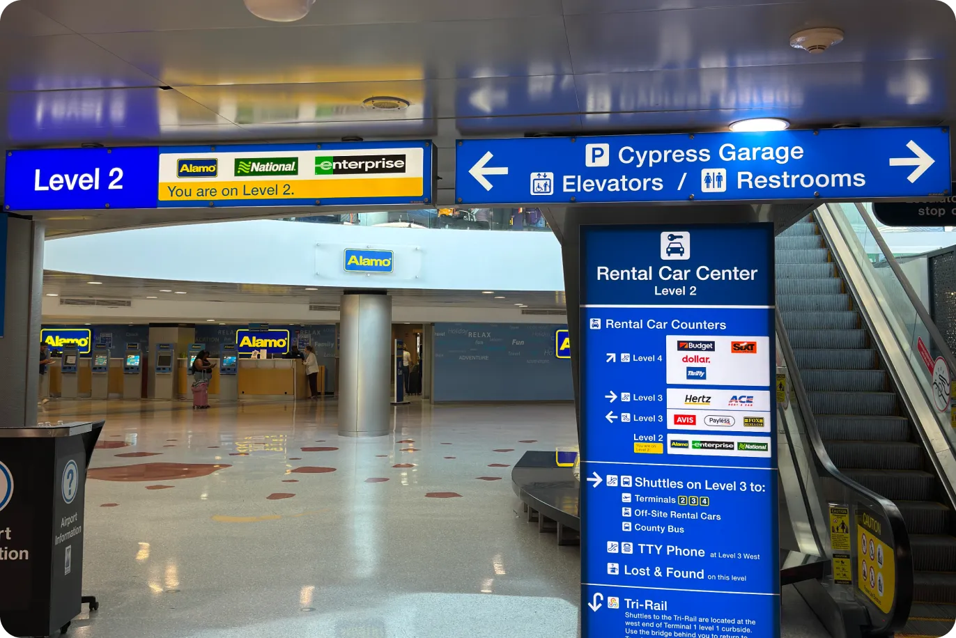 Step 6 of the walk from FLL Terminal 1 to the Cypress Garage — Amped Auto Rentals pickup