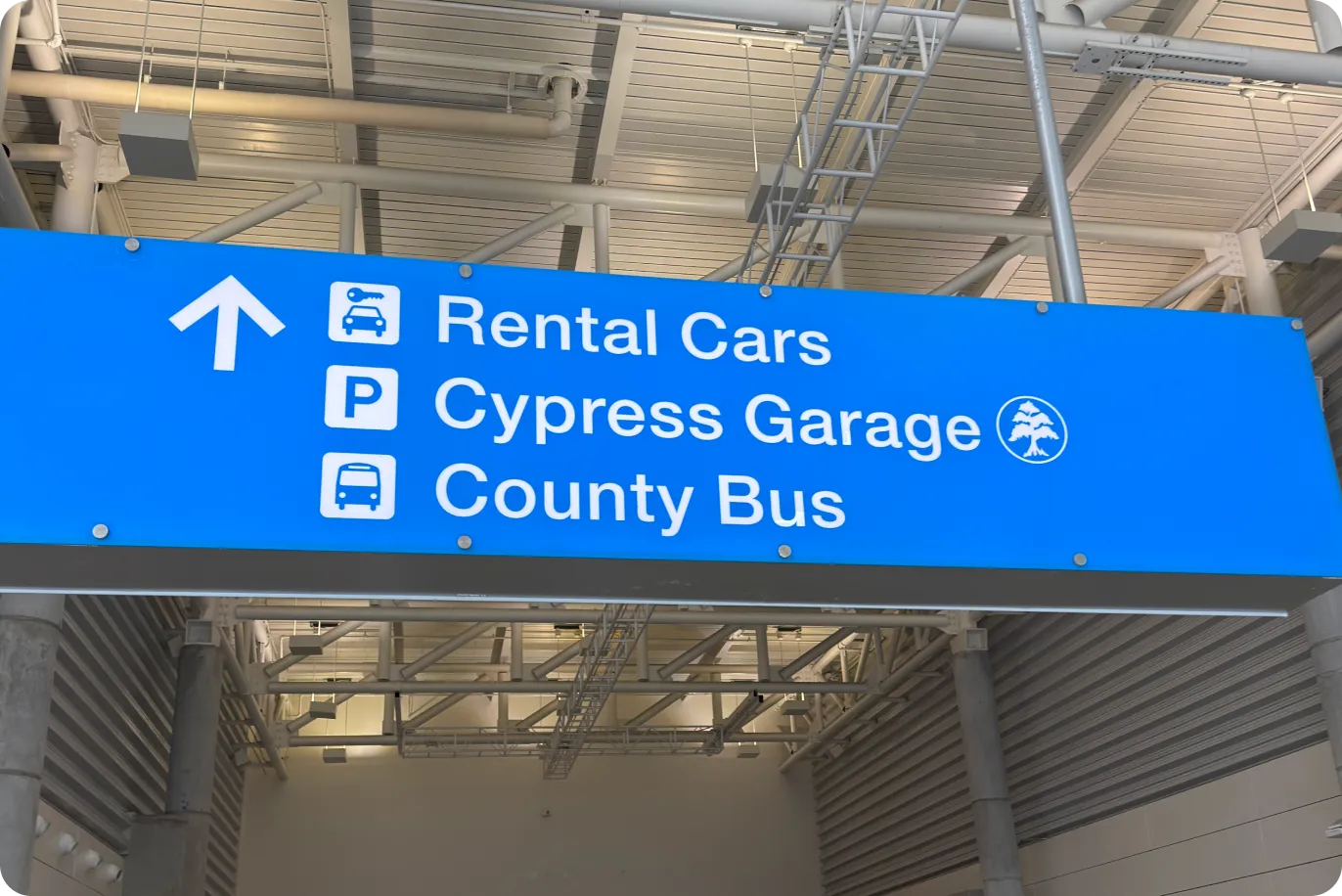 Step 4 of the walk from FLL Terminal 1 to the Cypress Garage — Amped Auto Rentals pickup