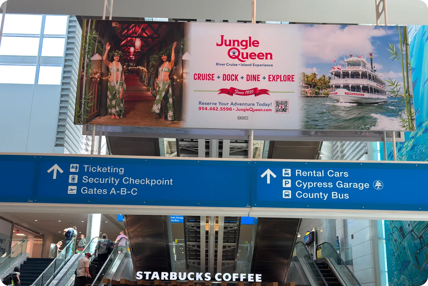 Step 3 of the walk from FLL Terminal 1 to the Cypress Garage — Amped Auto Rentals pickup