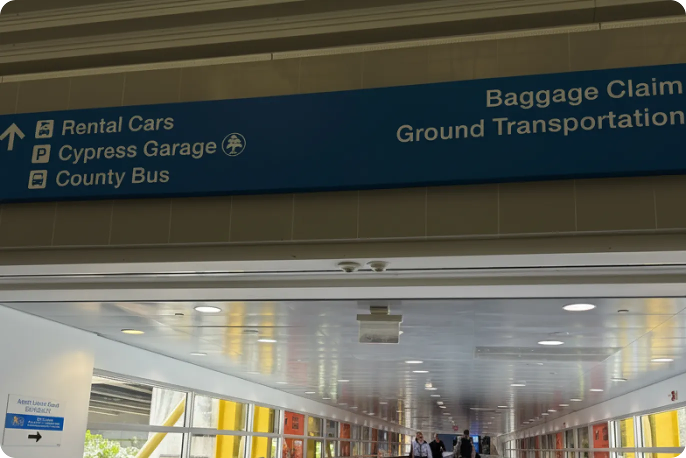 Step 2 of the walk from FLL Terminal 1 to the Cypress Garage — Amped Auto Rentals pickup